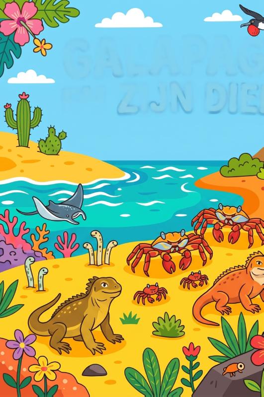 Achterkant van Galapagos en zijn dieren