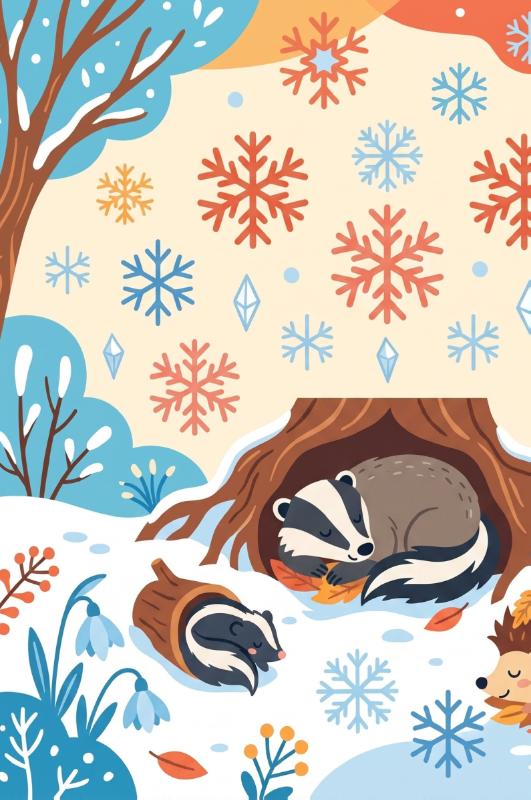 Achterkant van Dieren in winterslaap