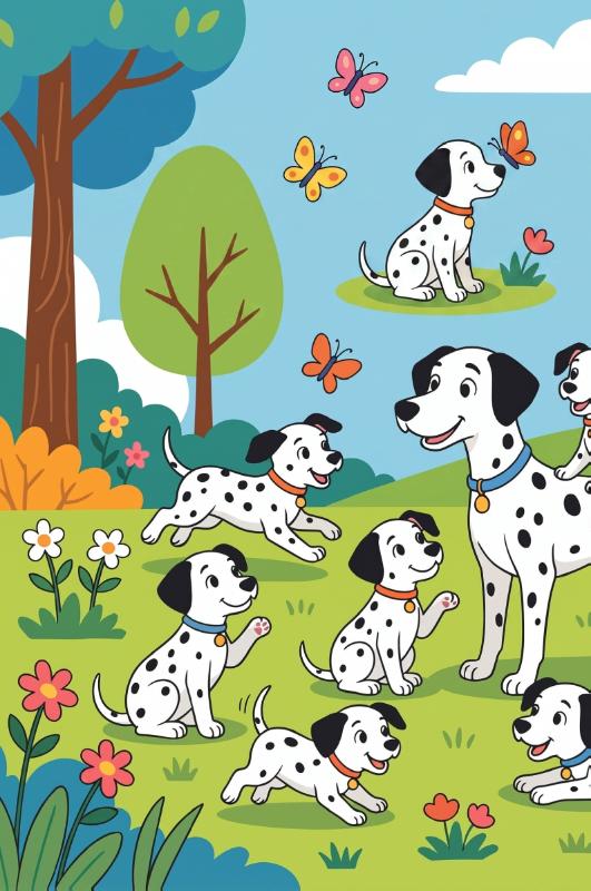 Achterkant van Dalmatiërs