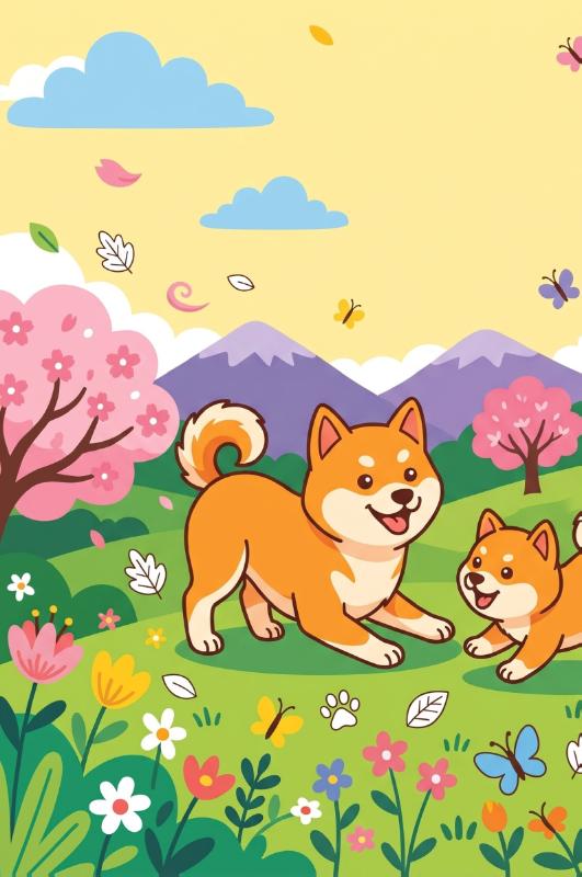 Achterkant van Shiba inu's