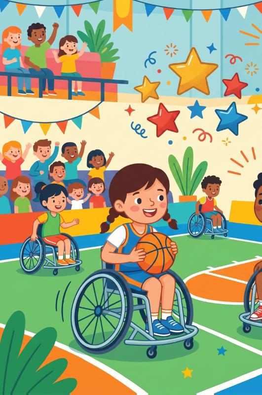 Achterkant van Rolstoelbasketbal