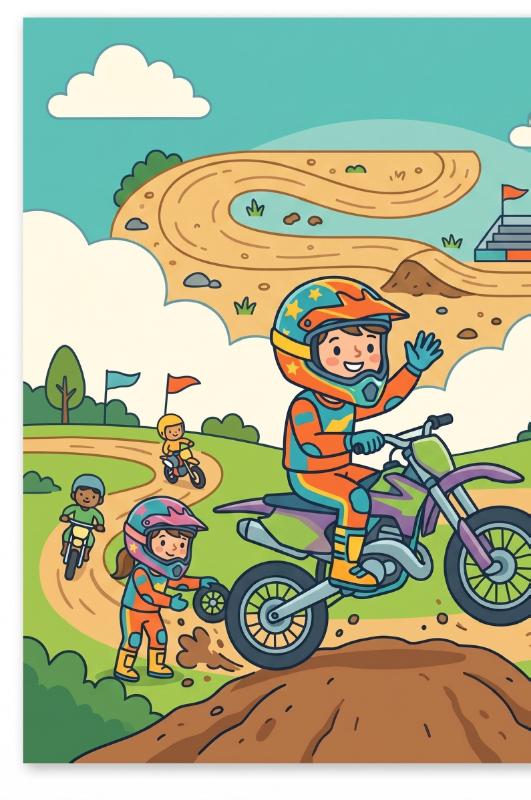 Achterkant van Motorcross