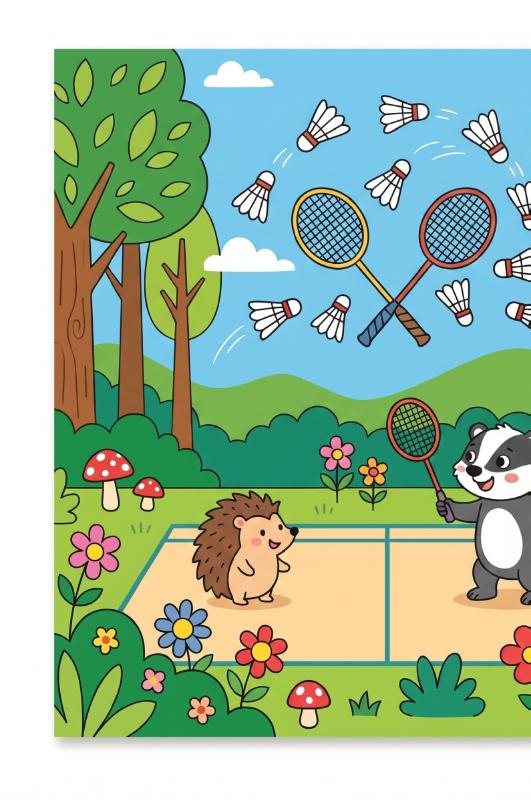 Achterkant van Badminton