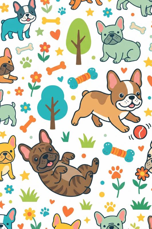 Achterkant van Franse bulldoggen