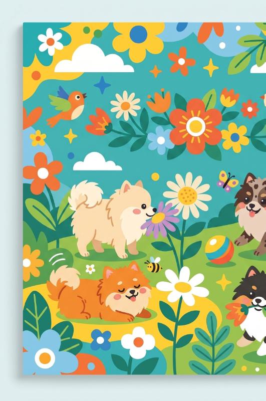 Achterkant van Pomeranians