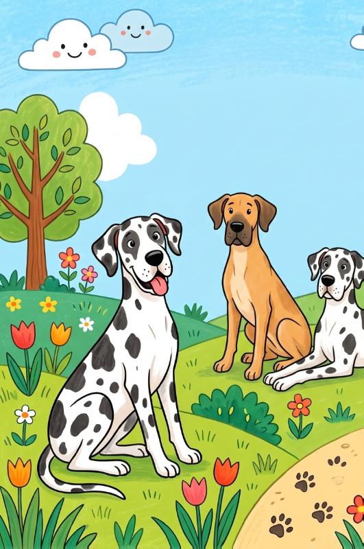 Achterkant van Duitse doggen