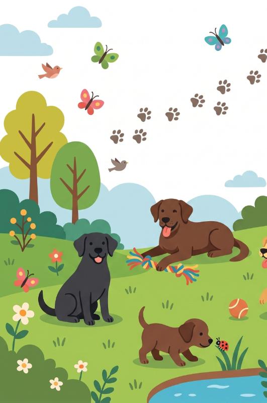 Achterkant van Labrador retrievers