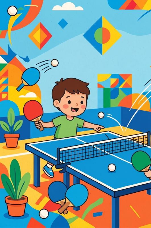 Achterkant van Tafeltennis