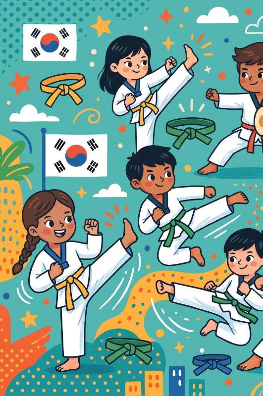Achterkant van Taekwondo