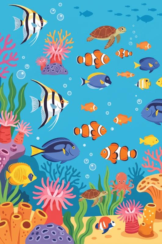Achterkant van Aquarium met tropische vissen