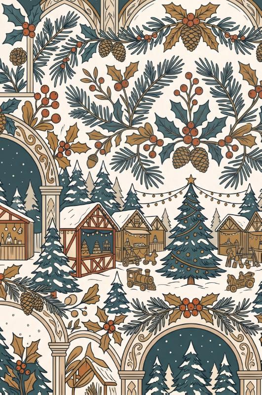 Achterkant van Kerstmarkten in de winter