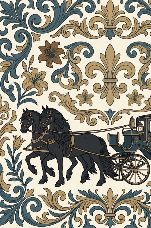 Achterkant van Friese paarden en koetsen
