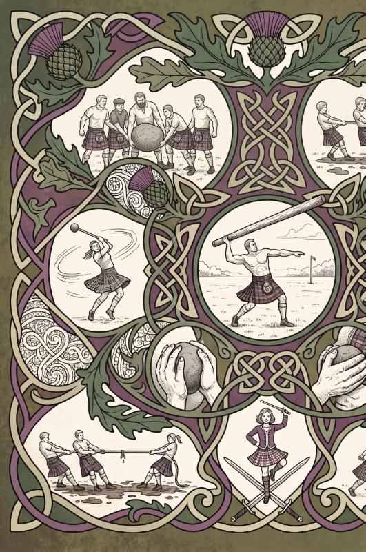 Achterkant van Highland games