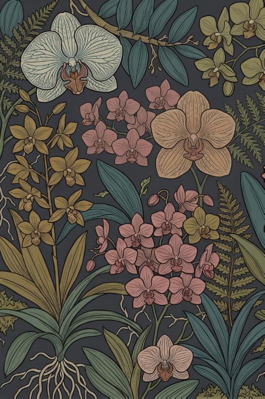 Achterkant van Orchideeën