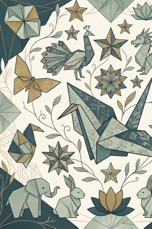 Achterkant van Origami en papierkunst