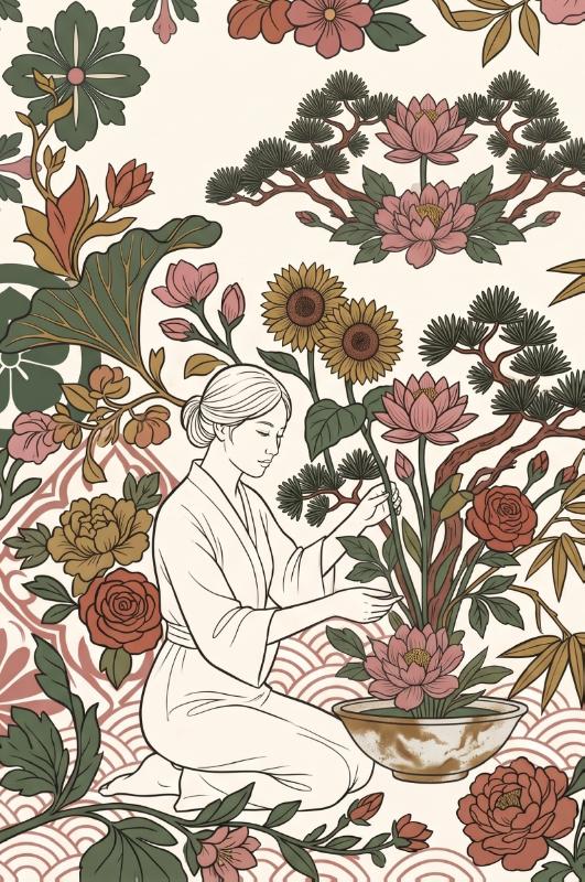 Achterkant van Bloemschikken en ikebana