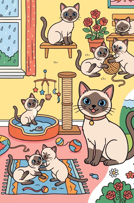 Achterkant van Siamese katten