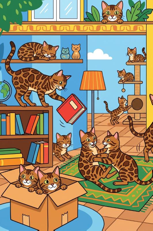 Achterkant van Bengaalkatten