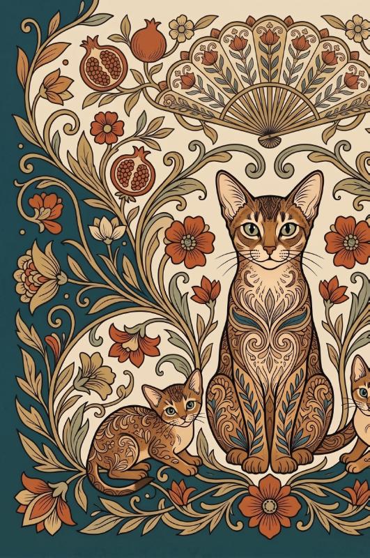 Achterkant van Abessijnse katten