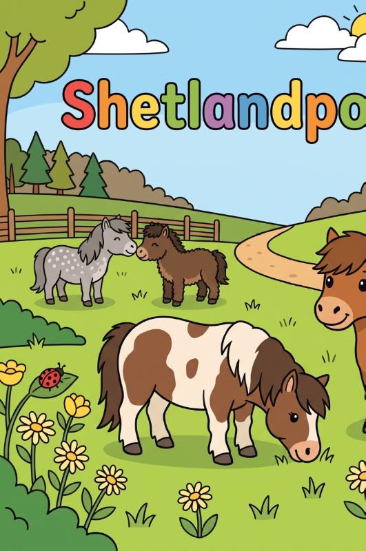 Achterkant van Shetlandpony's