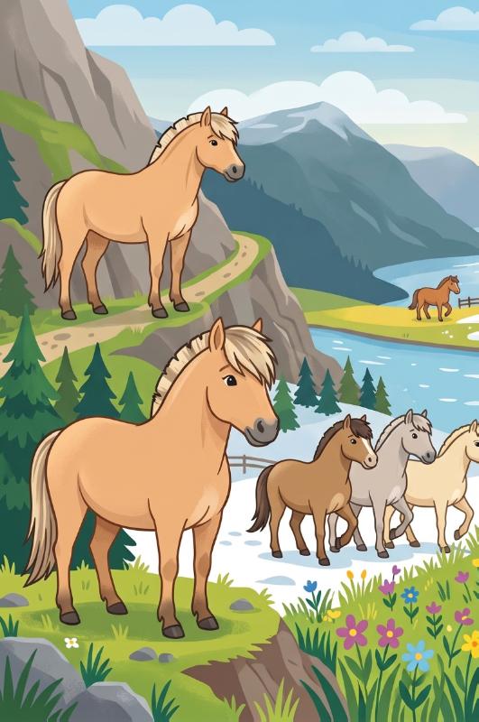 Achterkant van Fjordenpaarden