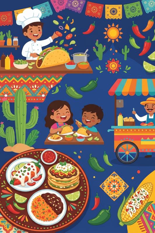 Achterkant van Taco's en Mexicaanse gerechten