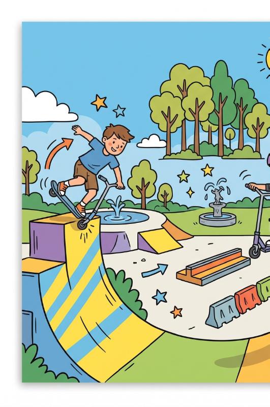 Achterkant van Stuntsteppen