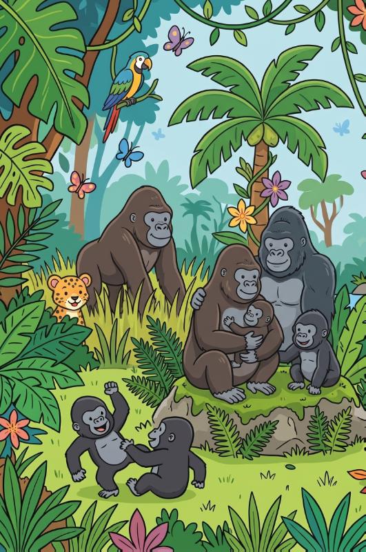 Achterkant van Gorilla's