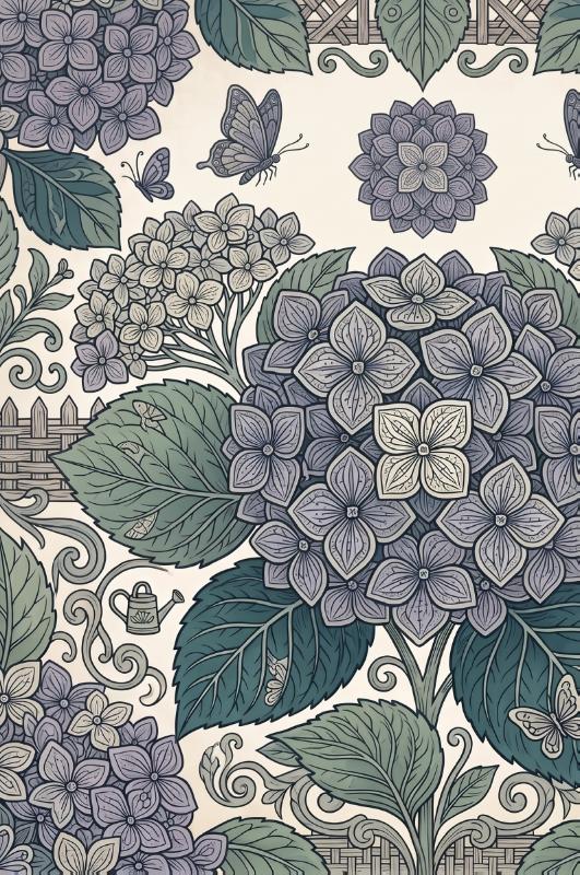 Achterkant van Hortensia's