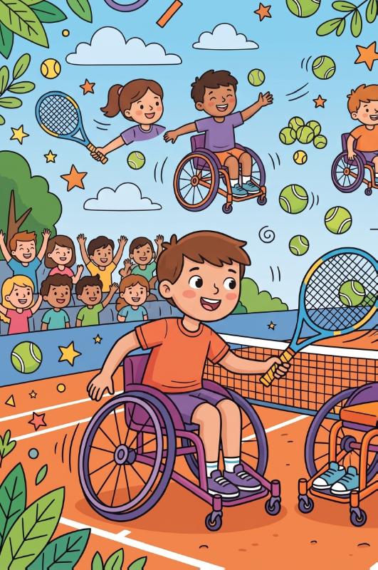 Achterkant van Rolstoeltennis