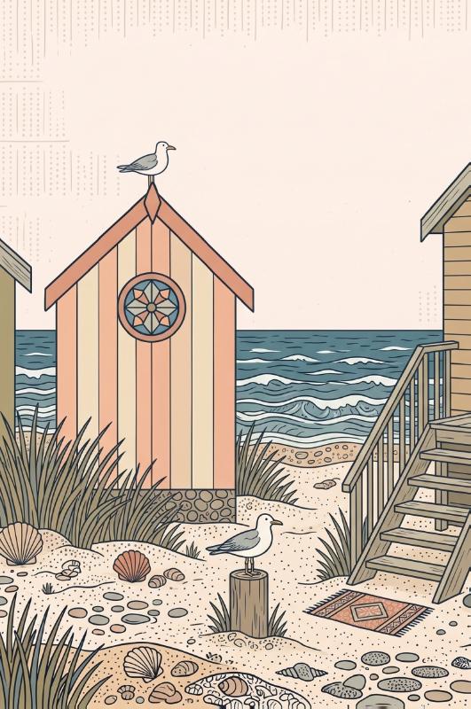 Achterkant van Strandhuisjes