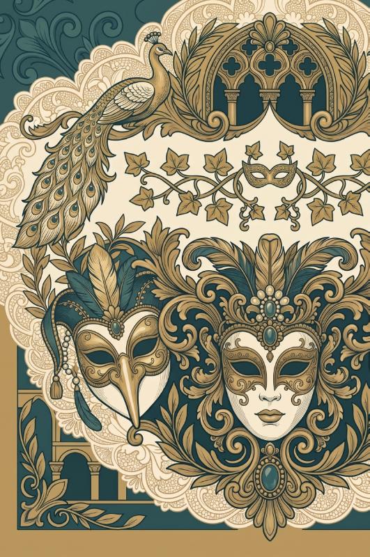 Achterkant van Venetiaanse maskers