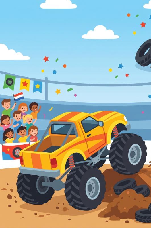 Achterkant van Monstertrucks
