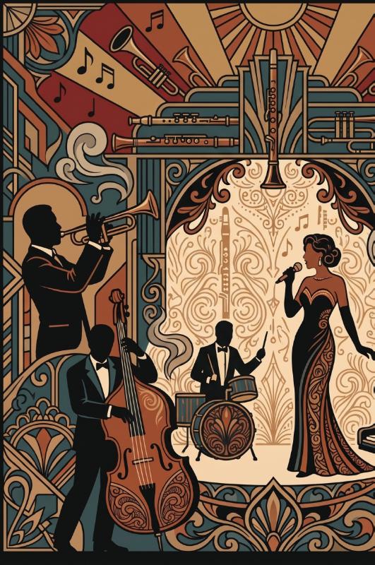 Achterkant van Jazz en bigbands