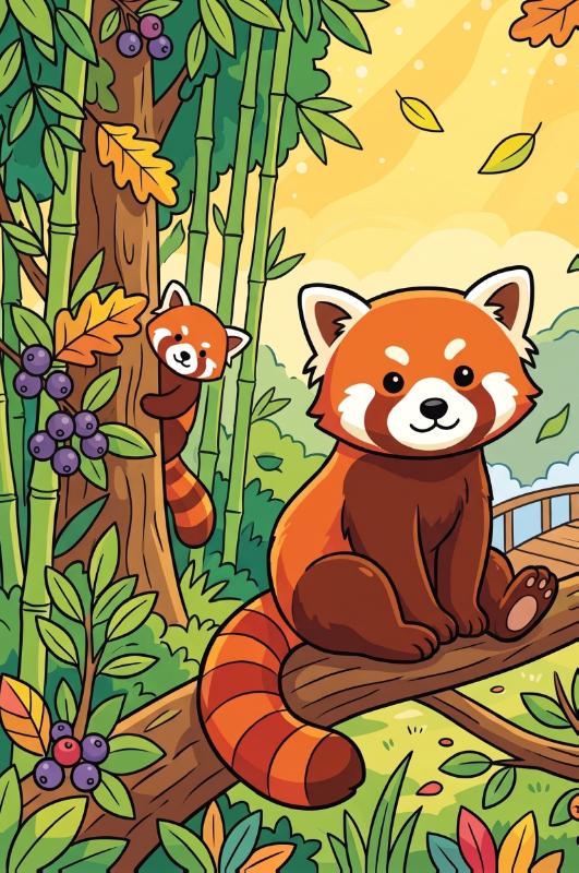 Achterkant van Rode panda's