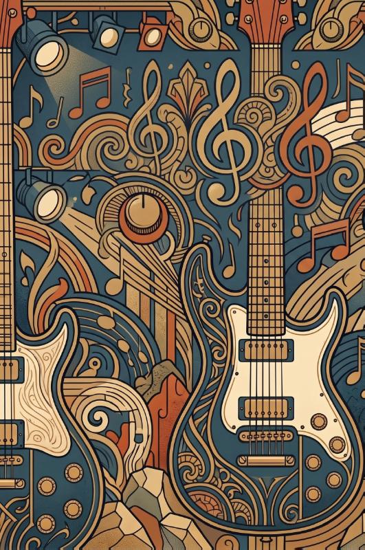 Achterkant van Rockmuziek en elektrische gitaren