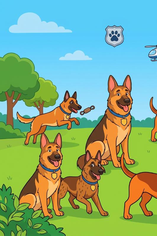 Achterkant van Politiehonden