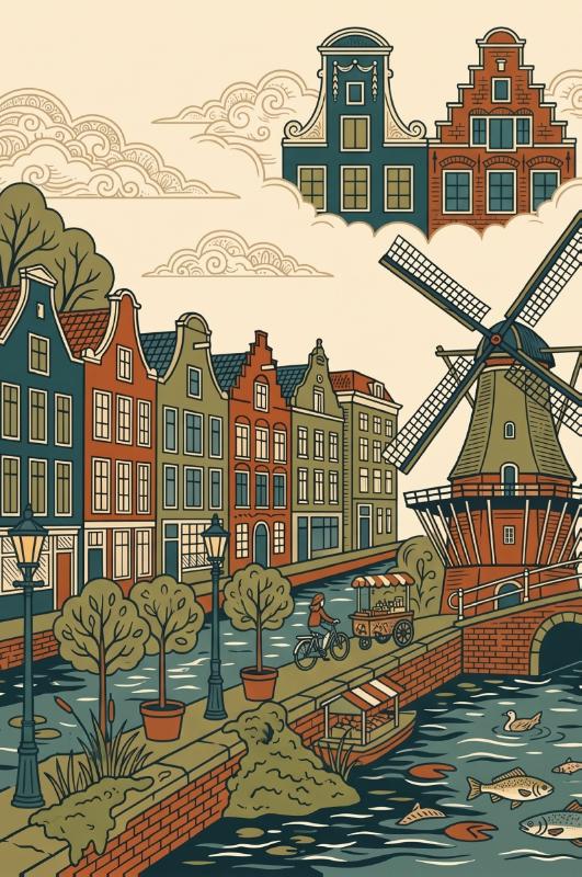 Achterkant van Leiden