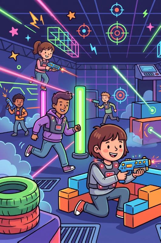Achterkant van Lasergamen