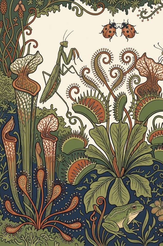 Achterkant van Vleesetende planten