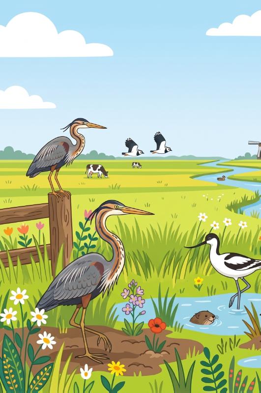 Achterkant van Weidevogels