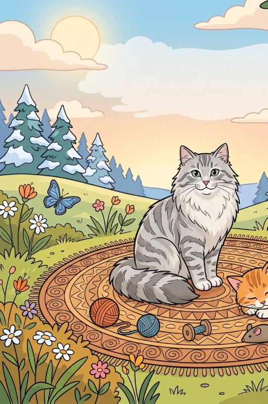 Achterkant van Siberische katten