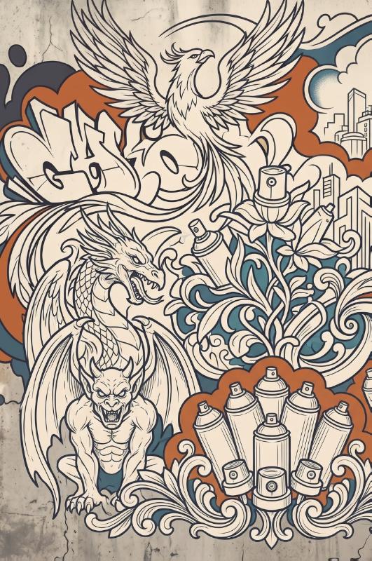 Achterkant van Graffiti en streetart