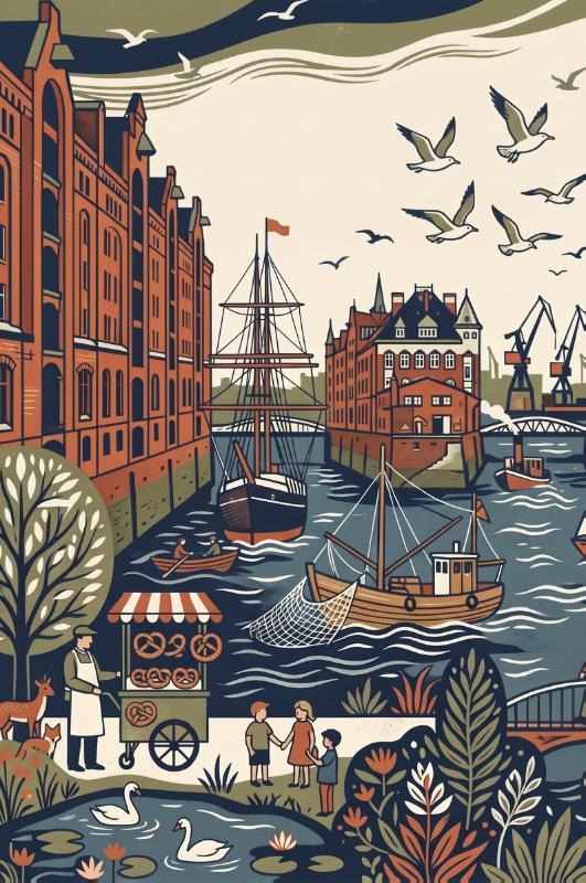 Achterkant van Hamburg