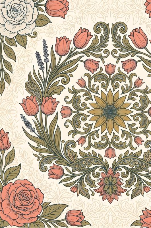 Achterkant van Portretten met bloemen