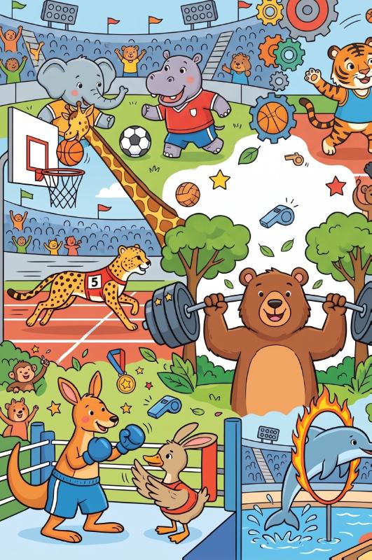 Achterkant van Sportende dieren