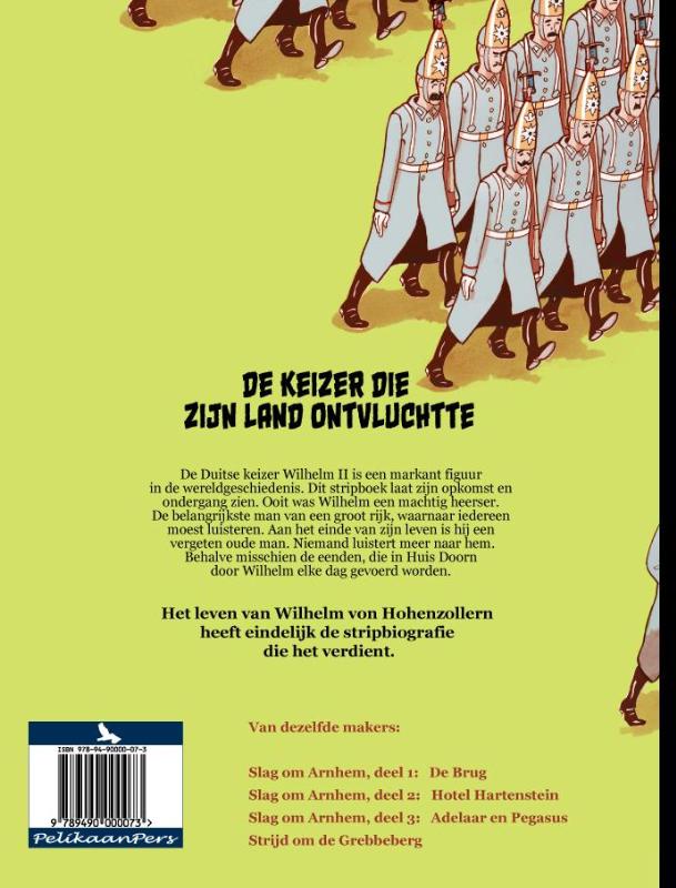 Achterkant van De Keizer die zijn land ontvluchtte