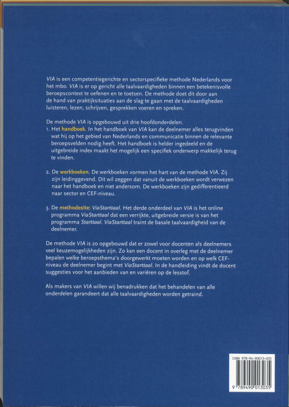 Achterkant van Werkboek