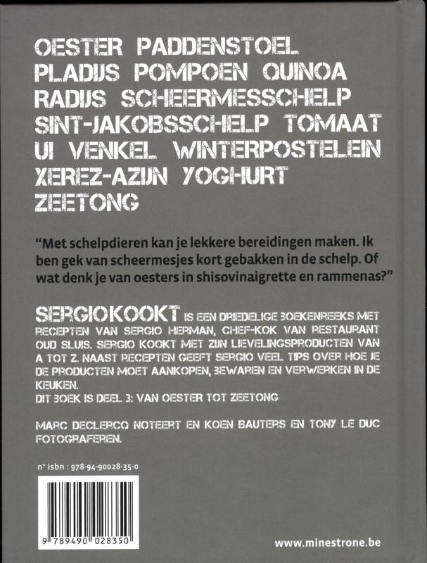 Achterkant van Van oester tot zeetong