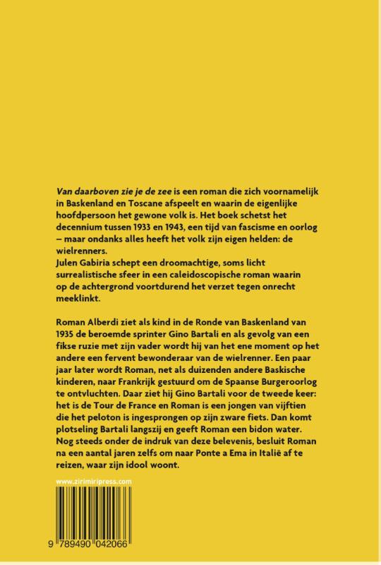 Achterkant van Van daarboven zie je de zee